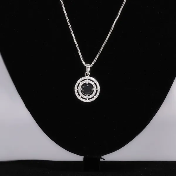 Silver_&_Black_Black_Diamond_AAA_Grade_American_Diamond_Pendant_&_Earring_Rhodium_Plating_Set
