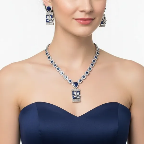 Blue_&_Silver_Stone_American_Diamond_Necklace_&_Earring_Set__For_Women