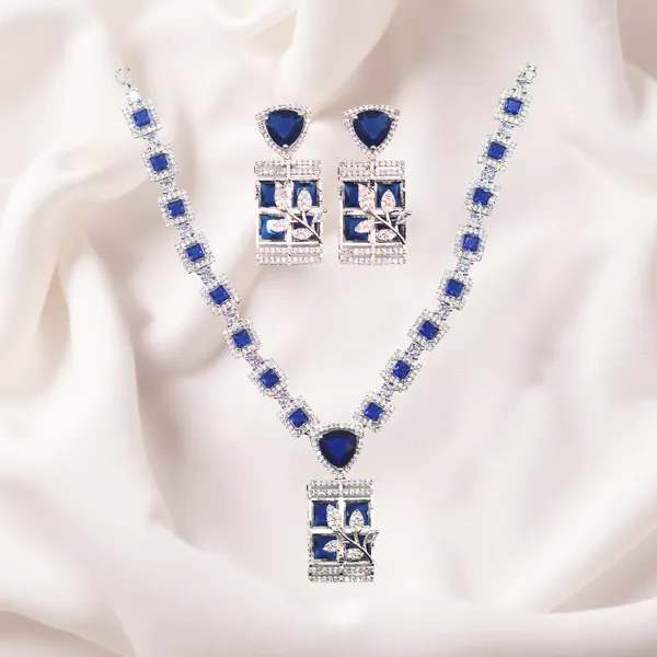 Blue_&_Silver_Stone_American_Diamond_Necklace_&_Earring_Set__For_Women