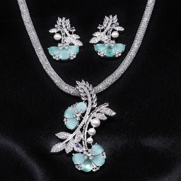 Turquoise_Temptation_American_Diamond_Pendant_&_Earring_Set__For_Women