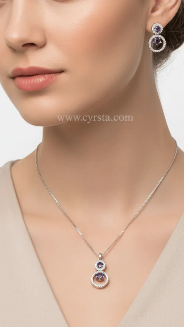 Rich_Purple_AAA_Grade_American_Diamond_Pendant_&_Earring_Rhodium_Plating_Set_For_Women