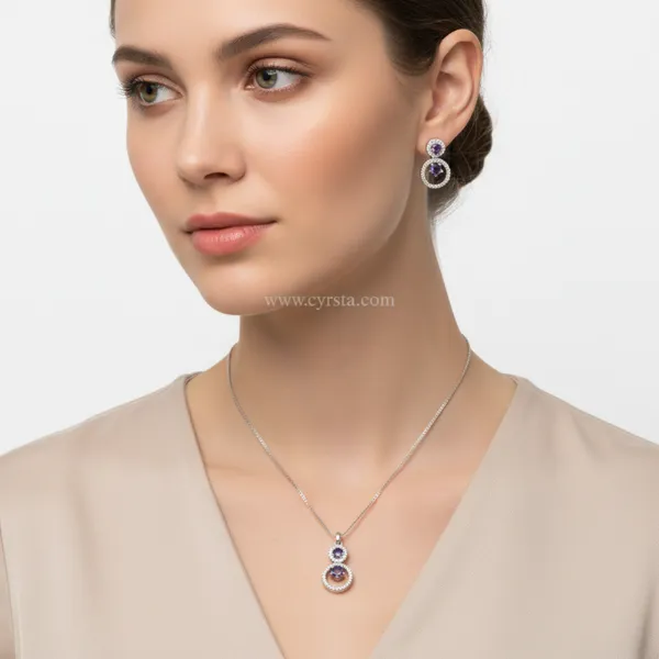 Rich_Purple_AAA_Grade_American_Diamond_Pendant_&_Earring_Rhodium_Plating_Set_For_Women