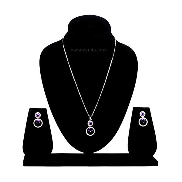 Rich_Purple_AAA_Grade_American_Diamond_Pendant_&_Earring_Rhodium_Plating_Set_For_Women