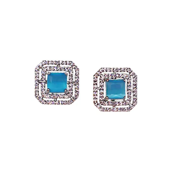 Blue_&_Silver_Royal_Azur_American_Diamond_Square_Earrings__For_Women