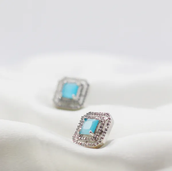 Blue_&_Silver_Royal_Azur_American_Diamond_Square_Earrings__For_Women