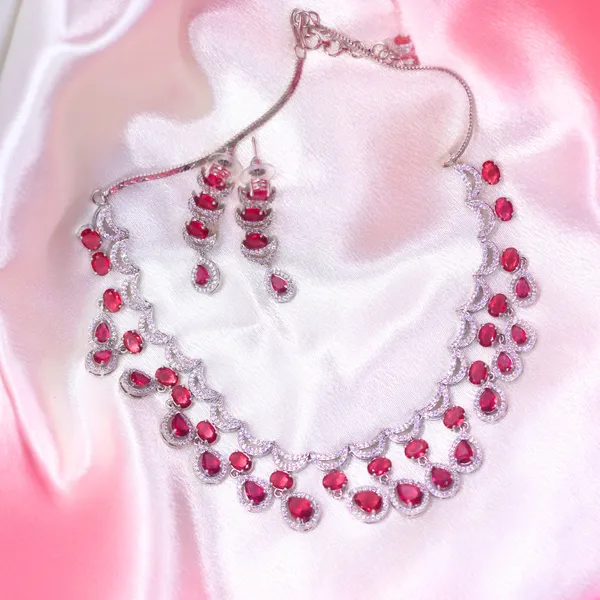 Red_&_Silver_Ruby_American_Diamond_Necklace_&_Earring_Set__For_Women