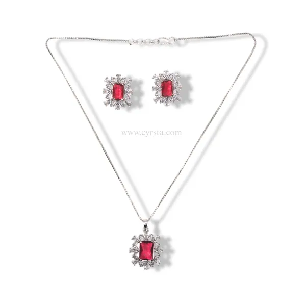 Red_Crimson_Chic_American_Diamond_Pendant_&_Earring_Set__For_Women