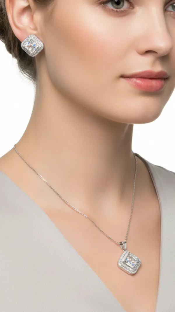Silver_Sparkling_Silver_American_Diamond_Pendant_&_Earring_Set_For_Women