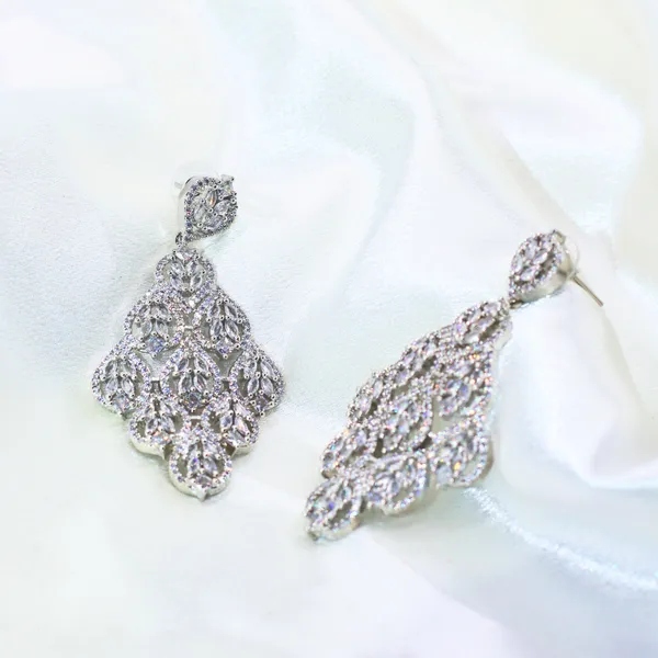 Silver_Royal_Silver_Leaf_American_Diamond_Drop_Earrings__For_Women