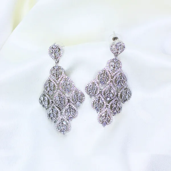 Silver_Royal_Silver_Leaf_American_Diamond_Drop_Earrings__For_Women