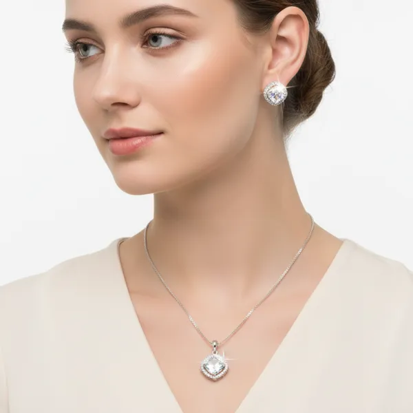 White_Mist_American_Diamond_Pendant_And_Earring_Set_For_Women