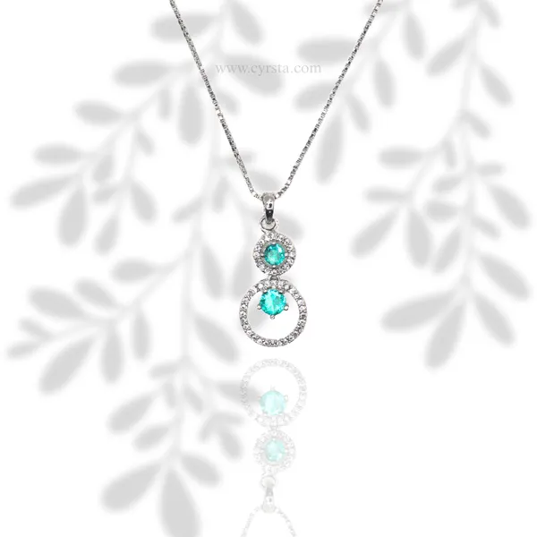 Teal_Green_Azure_Elegance_American_Diamond_Pendant_&_Earring_Set_For_Women