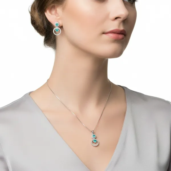 Teal_Green_Azure_Elegance_American_Diamond_Pendant_&_Earring_Set_For_Women