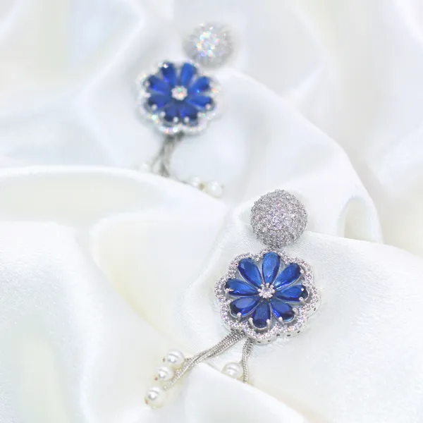 Royal_Blue_&_Silver_Midnight_Bloom_Pearl_American_Diamond_Dangle_Earrings__For_Women