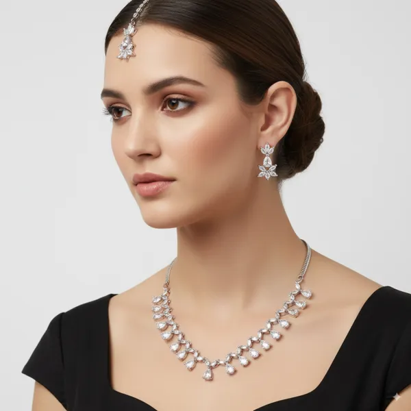 Regal_Bloom_CZ_American_Diamond_Necklace,_Earring_&_Maang_Tikka_set_for_Women