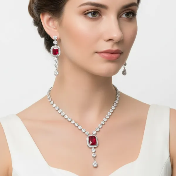 Red_&_Silver_Regal_Ruby_American_Diamond_Necklace_&_Earring_Set__For_Women