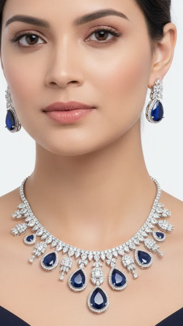 Navy_Blue_&_Silver_Sapphire_American_Diamond_Necklace_&_Earring_Set__For_Women