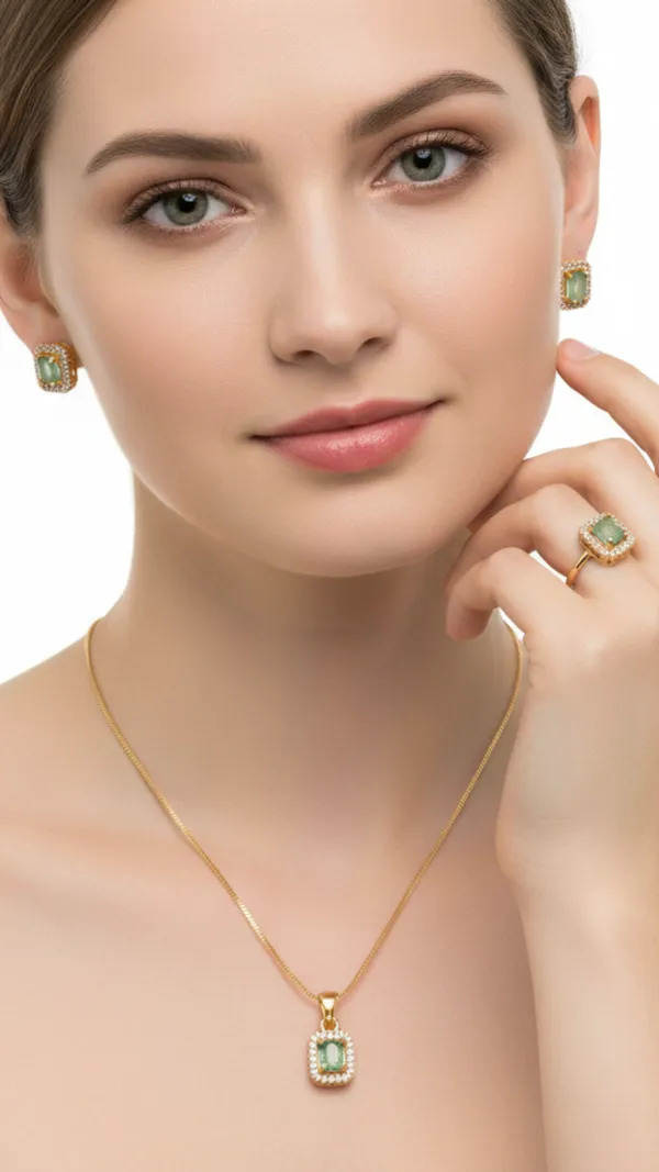 Pista_Green_And_Golden_Serenity_American_Diamond_Pendant_&_Earring_Set