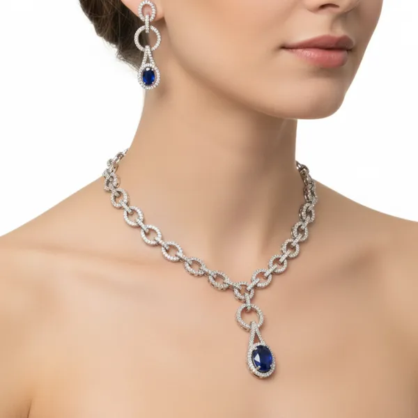 Navy_Blue_&_Silver_Elegant_Sapphire_American_Diamond_Necklace_&_Earring_Set__For_Women