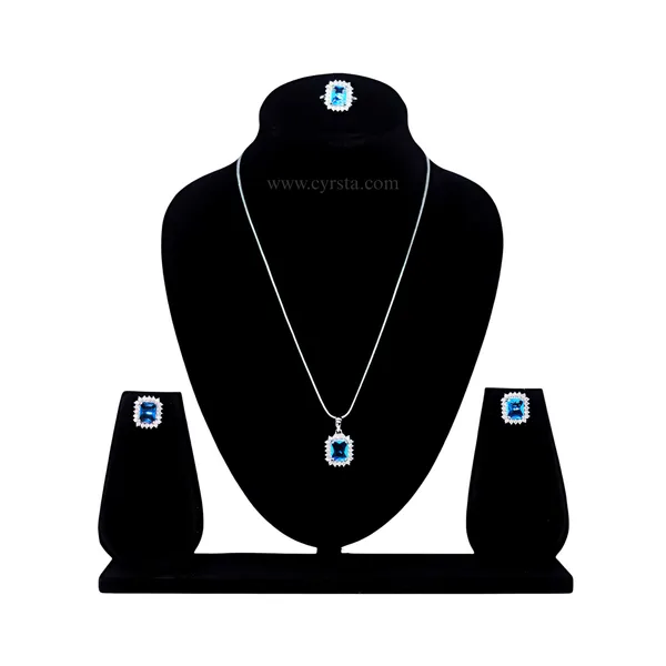 Sky_Blue_Sparkle_AAA_Grade_American_Diamond_Pendant_&_Earring_Rhodium_Plating_Set_For_Women