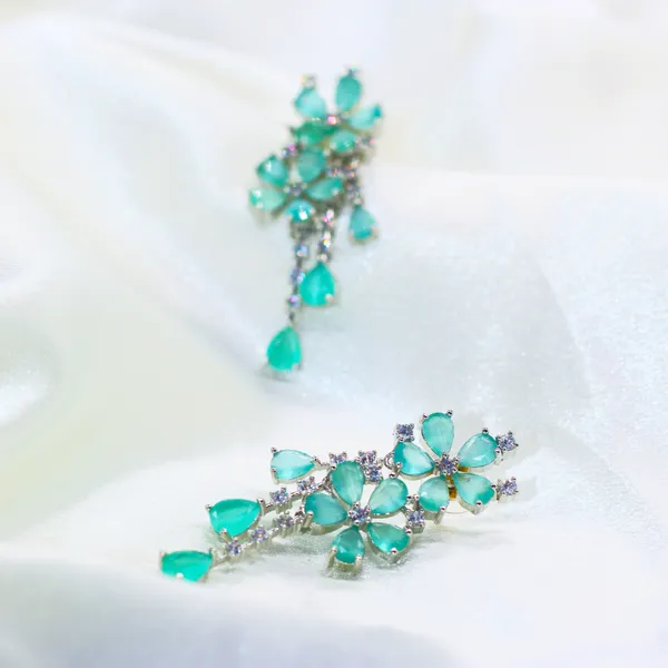 Tortoise_&_Silver_Aqua_Bloom_Floral_American_Diamond_Drop_Earrings_For_Women
