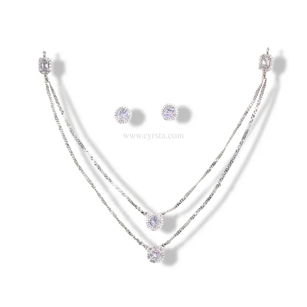 Silver_White_Solitaire_American_Diamond_Pendant_&_Earring_Set_For_Women