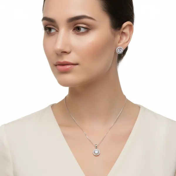 White_Mist_American_Diamond_Pendant_And_Earring_Set_For_Women