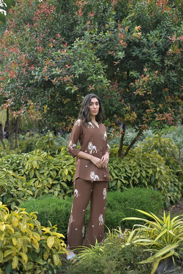 Brown_Cotton_Blend_Digital_Print_Co-Ord_Set_For_Women