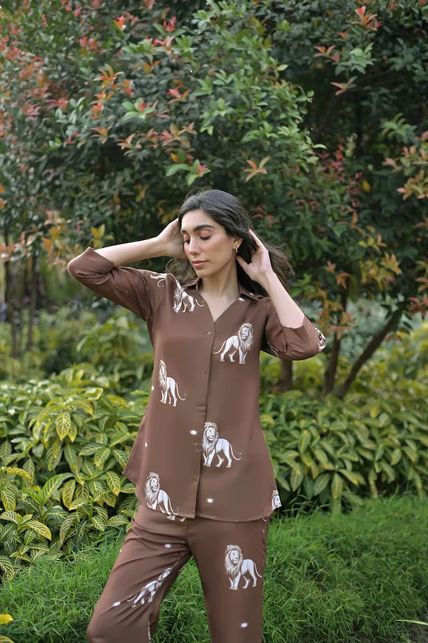 Brown_Cotton_Blend_Digital_Print_Co-Ord_Set_For_Women