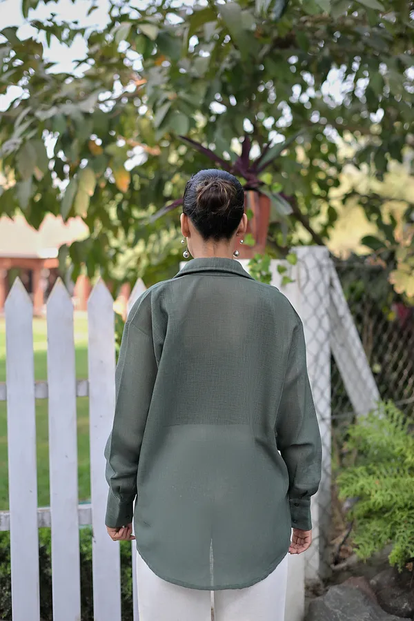 Dark_Green_Linen_Blend_Shirt_for_Everyday_Wear_For_Women