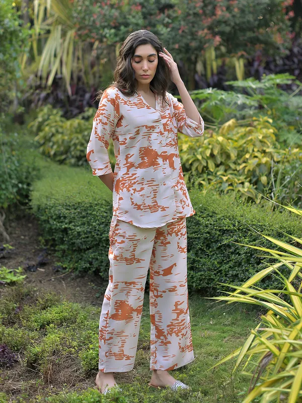 Orange_Cotton_Blend_Digital_Print_Co-Ord_Set_For_Women