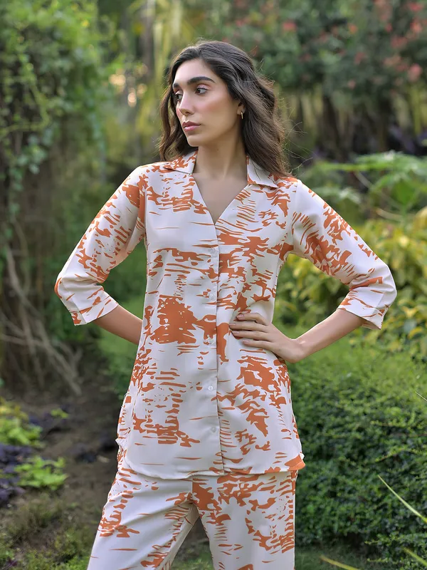 Orange_Cotton_Blend_Digital_Print_Co-Ord_Set_For_Women