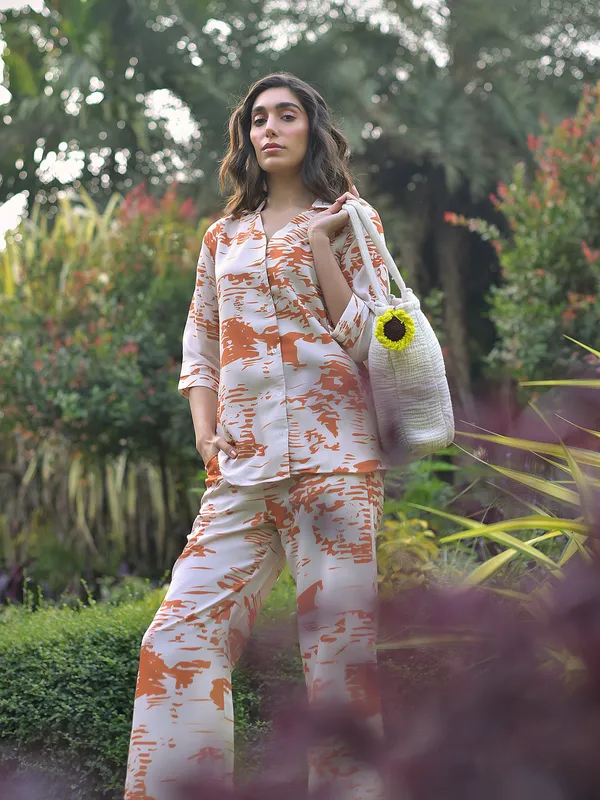 Orange_Cotton_Blend_Digital_Print_Co-Ord_Set_For_Women