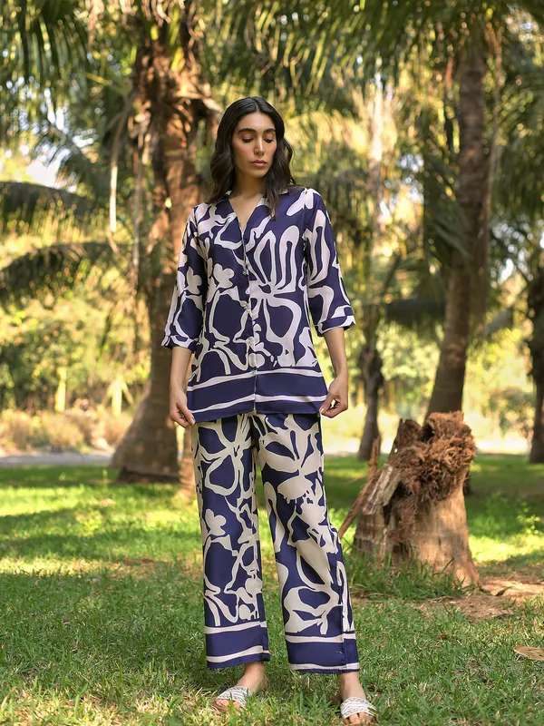 Blue_Cotton_Blend_Digital_Print_Co-Ord_Set_For_Women