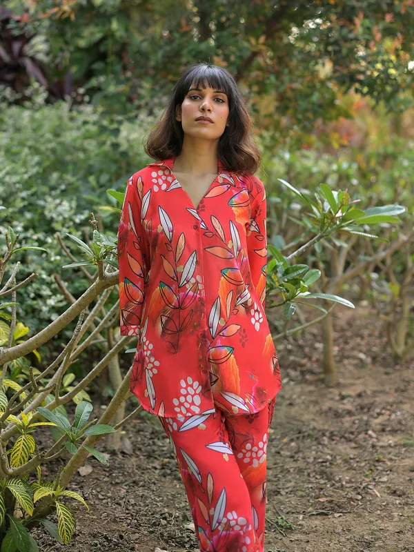 Red_Cotton_Blend_Digital_Print_Co-Ord_Set_For_Women