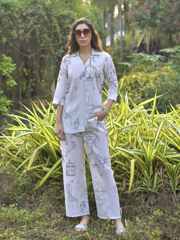 White_Cotton_Blend_Digital_Print_Co-Ord_Set_For_Women
