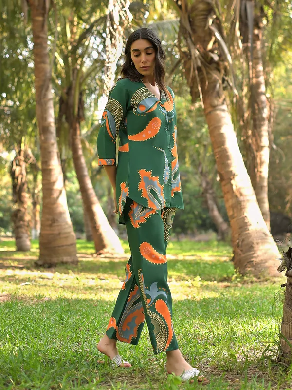 Green_Cotton_Blend_Digital_Print_Co-Ord_Set_For_Women