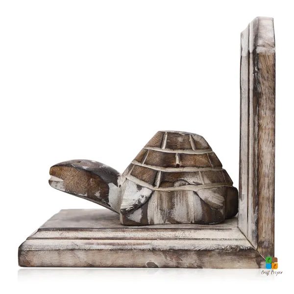 Pack_of_2_Wooden_Bookend_For_Bookshelves,_Heavy_Books,_Bookcase_Holder,_Book_Stopper,_Book_Holder/Home_Decoration,_White_Turtle_Design,