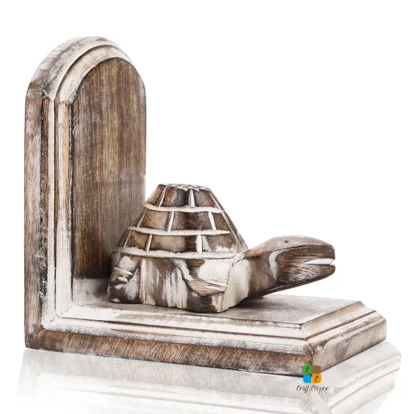 Pack_of_2_Wooden_Bookend_For_Bookshelves,_Heavy_Books,_Bookcase_Holder,_Book_Stopper,_Book_Holder/Home_Decoration,_White_Turtle_Design,