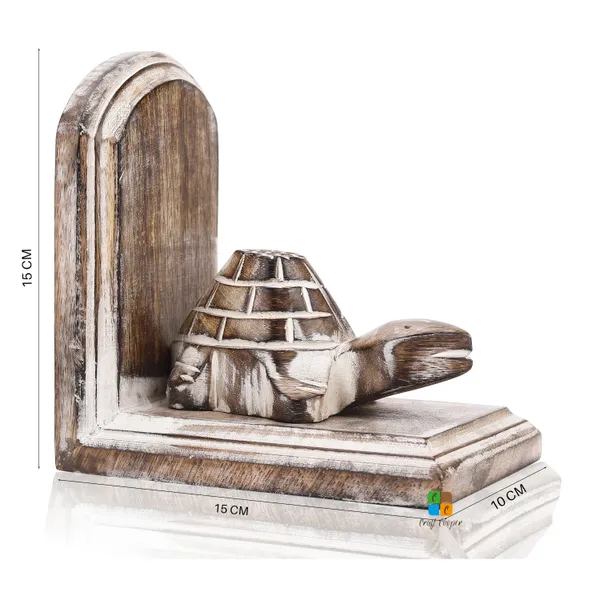 Pack_of_2_Wooden_Bookend_For_Bookshelves,_Heavy_Books,_Bookcase_Holder,_Book_Stopper,_Book_Holder/Home_Decoration,_White_Turtle_Design,