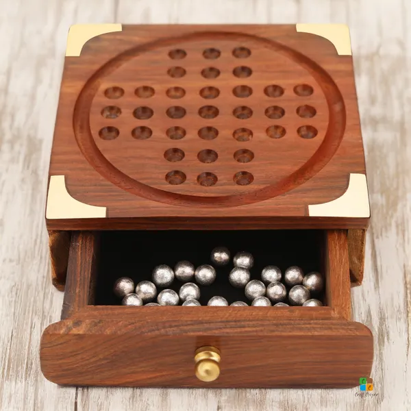 Handmade_Indian_Wooden_Solitaire_Board_Game_With_Stainless_Steel_Balls_Travel_Games_For_Adults