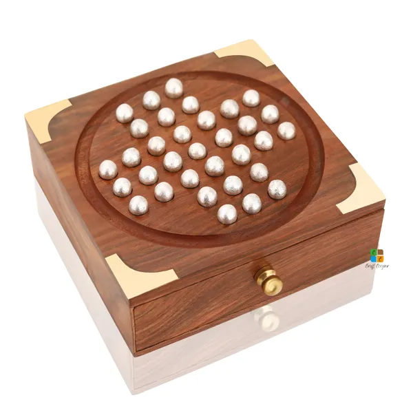 Handmade_Indian_Wooden_Solitaire_Board_Game_With_Stainless_Steel_Balls_Travel_Games_For_Adults