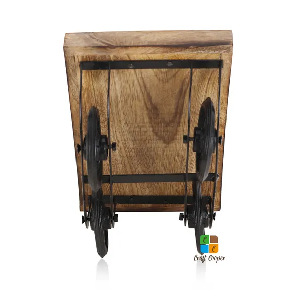 Craft_Cooper_Ace_Antiques_Wooden_Cart_of_Crafts_Hand_Carved_Wooden_Serving_Tray_(Tea,_Coffee,_Snacks,_Water)_Decorative_Tray/Platter_for_Home/Kitchen/Table_Decor_Tray