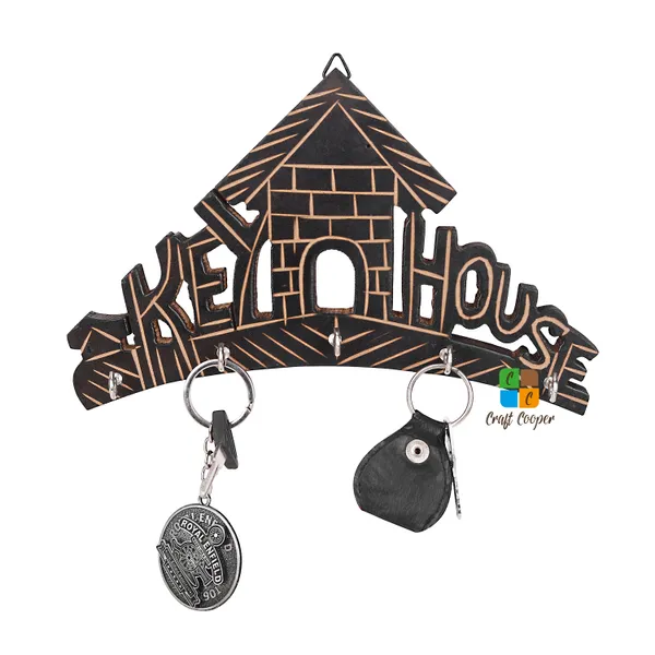 Craft_Cooper_Amazingly_Crafted_Handmade_Wooden_Wall_Hanging_Key_Holder/Key_Hanger_(Brown)_(House_Shape,_4_Hook)