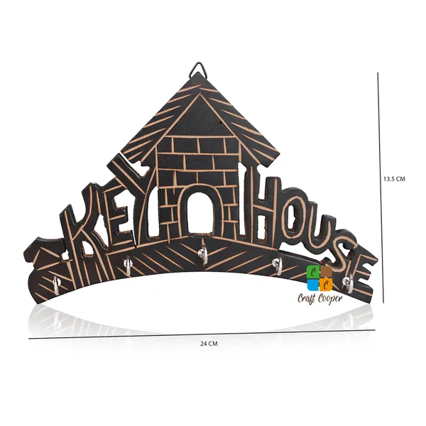 Craft_Cooper_Amazingly_Crafted_Handmade_Wooden_Wall_Hanging_Key_Holder/Key_Hanger_(Brown)_(House_Shape,_4_Hook)