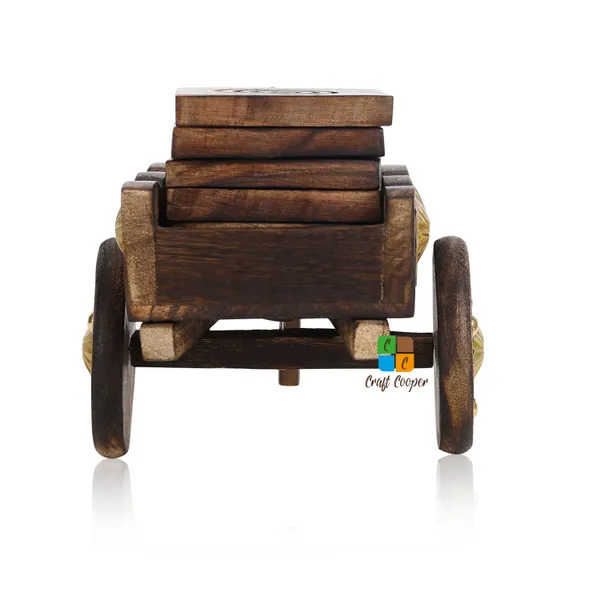 Craft_Cooper_Antique_Bullock_Cart_Shaped_Wooden_Tea/Coffee_Cup_Coaster_Holder_for_Dinning_Table/Home/Office_Desk_|_Set_of_6pc._|_Solid_Wooden