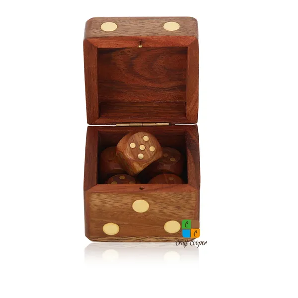 Craft_Cooper_Handcrafted_Box_and_5_Dice_Set_Paperweight_Puzzles_Wooden_Toys_and_Games