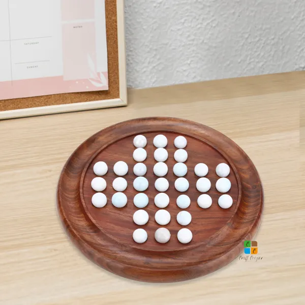 Craft_Cooper_Handcrafted_Wooden_Circular_Design_Solitaire_Board_Game_with_Glass_Marbles_for_Kids,_Teens_&_Adults._Ideal_for_Gifts_and_Tabletop_Games