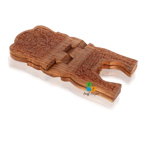 Craft_Cooper_Wood_Hand_Carved_Rehal_Holy_Books_Stand