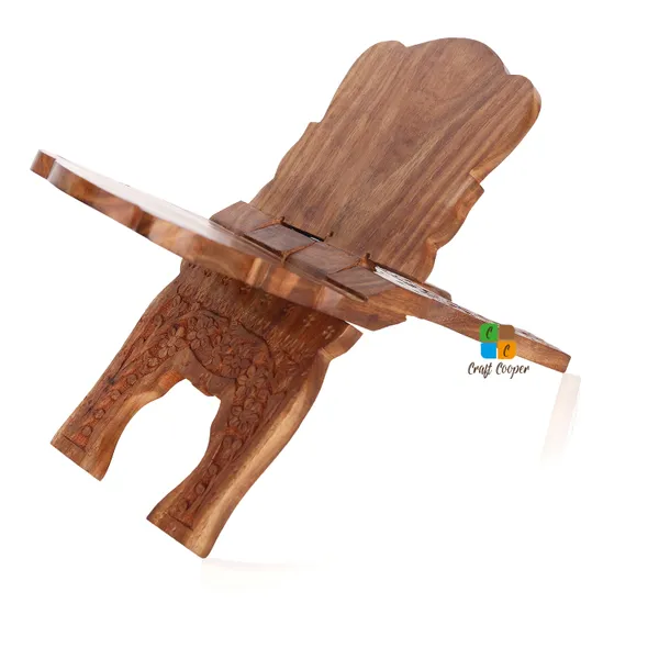 Craft_Cooper_Wood_Hand_Carved_Rehal_Holy_Books_Stand